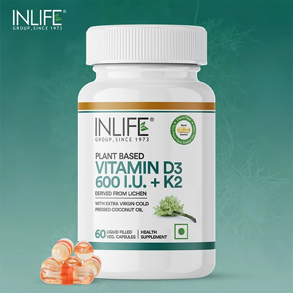INLIFE VITAMIN D3 600 I. U. + K2