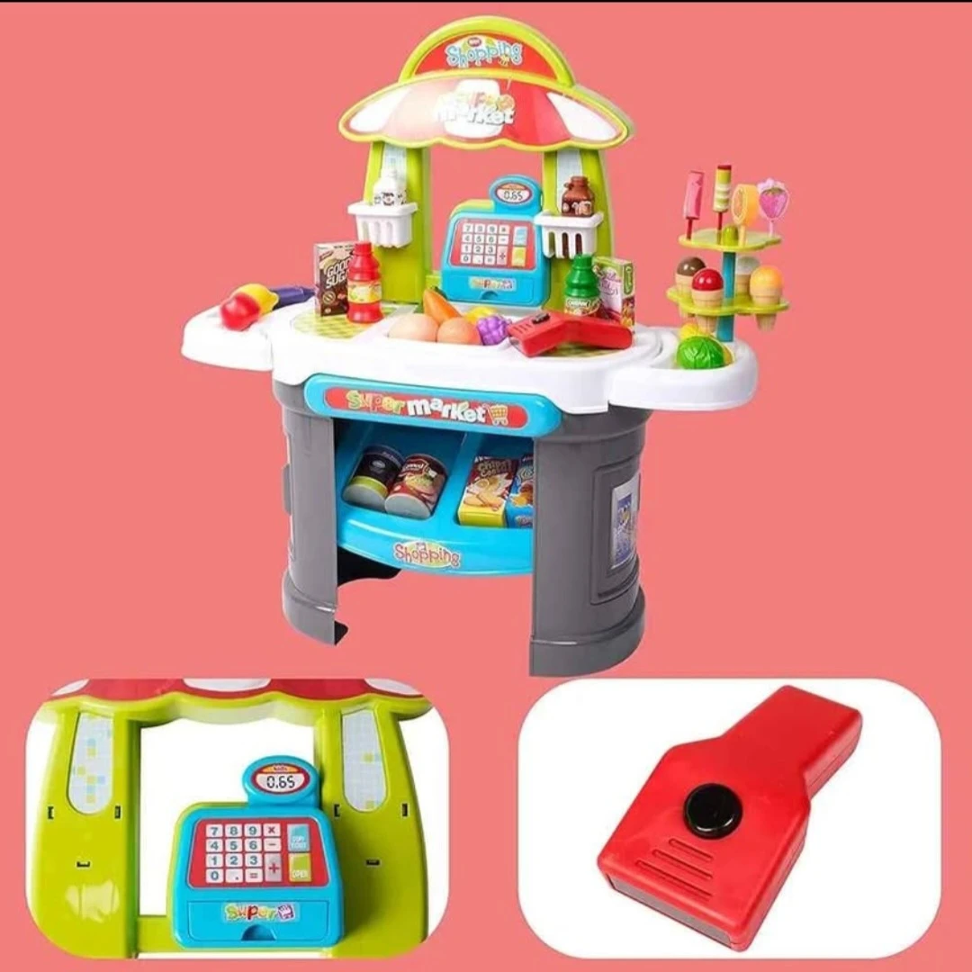 Supermarket Grocery Store Mart Toys for Kids with Cashier Play Set,