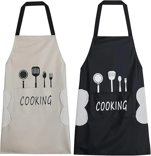 1pc, Polyester Apron, Colorful Printed Sleeveless Cooking Apron, Waterproof And 
